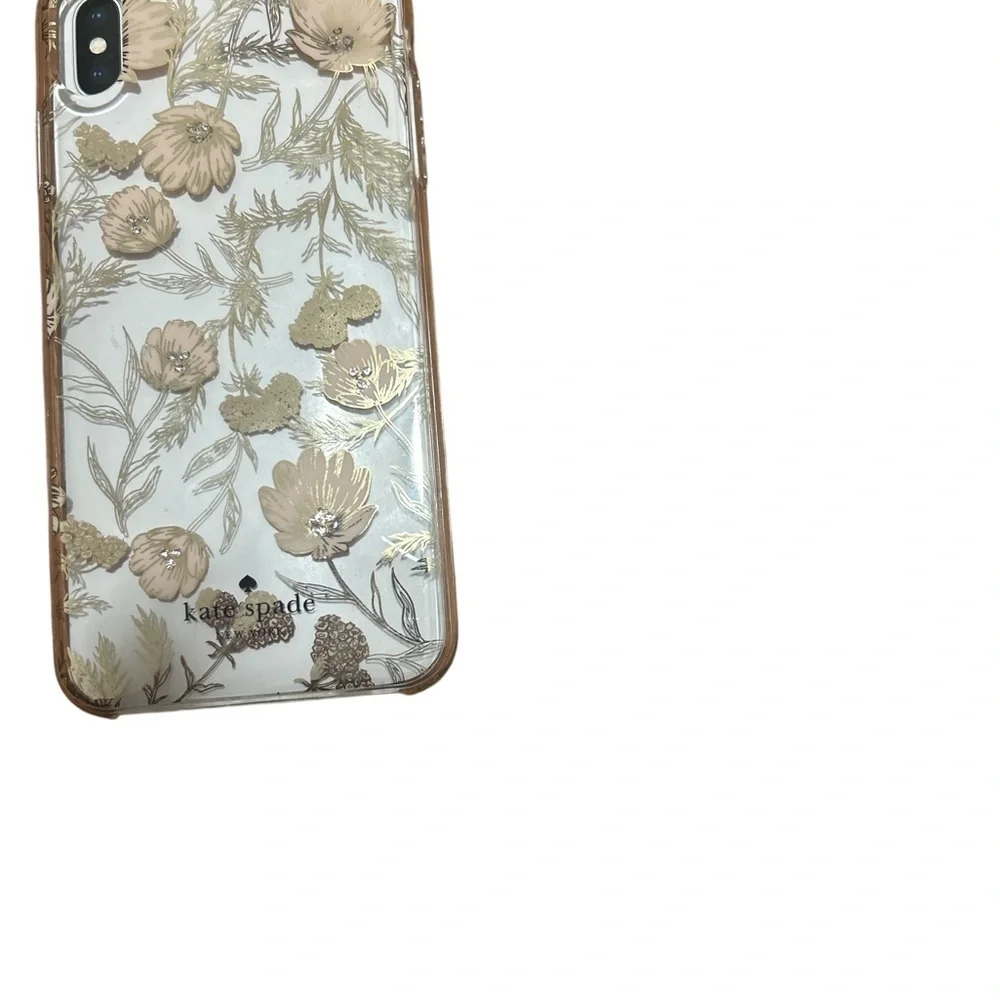 kate spade Clear Floral iPhone Case with Pink and Gold Accents